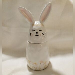 10 Strawberry Street Whimsical Cupboard Ceramic Bunny Lidded Jar